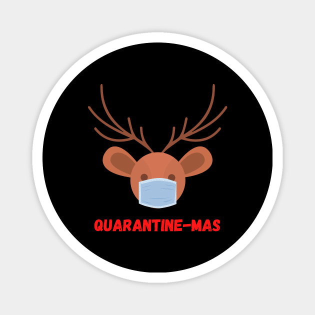 Quarantine-Mas Reindeer Christmas in Quarantine Reindeer with a Mask Social Distancing Magnet by nathalieaynie